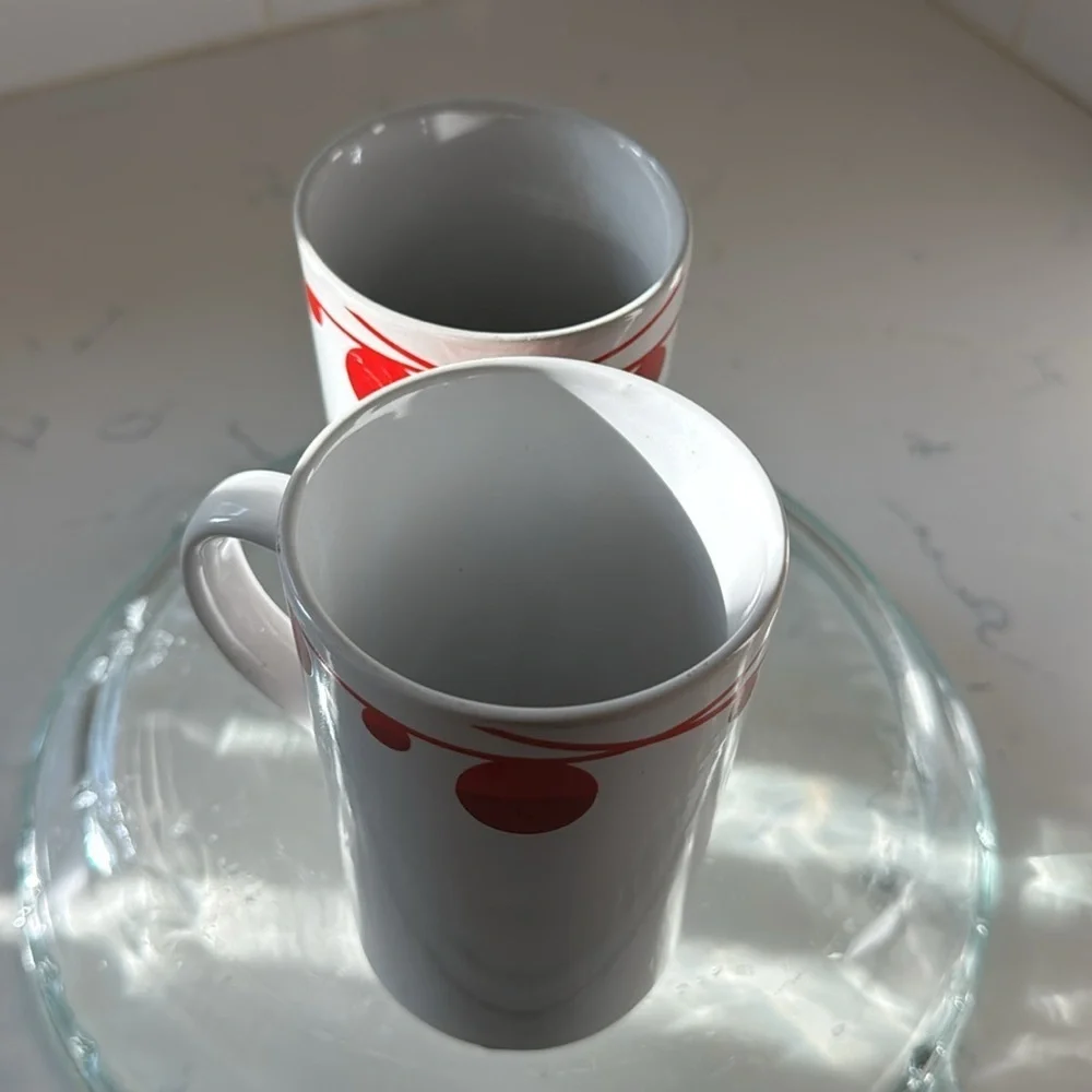 Starbucks Christmas Mug Coffee Cup Red Dot Holiday Ornament 10oz 2012 (2) mugs